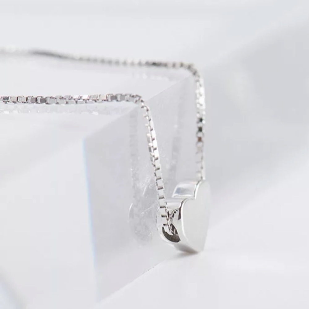 NEW 925 STERLING SILVER NECKLACE PENDANT NECKLACE HEART NECKLACE - Picture 4 of 7